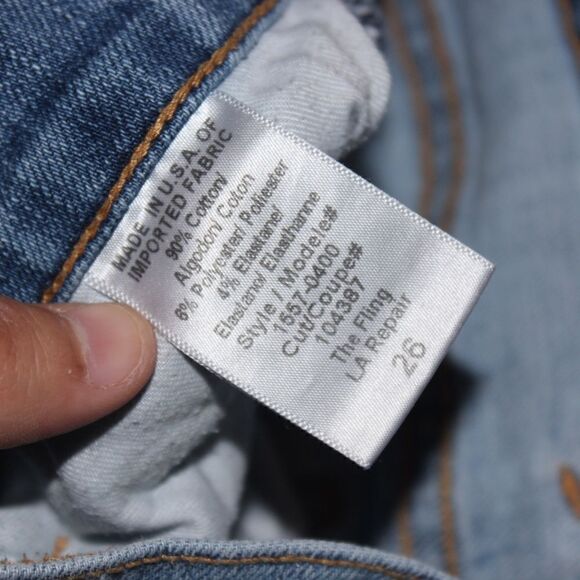 Current Elliott The Fling Ripped Patchwork Slim Boyfriend Jeans Women Size 26 - Picture 12 of 12